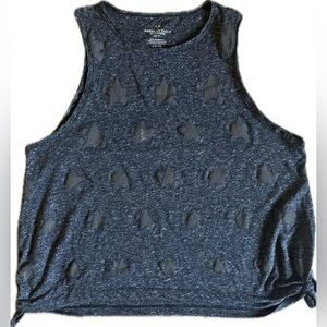 American Eagle Outfitters Star Patterned Navy/Dark Gray Muscle Tee. Size Small